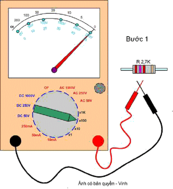 Dùng đồng hồ vạn năng để đo điện trở