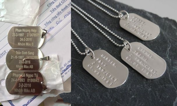 Khắc chữ lên thẻ quân nhân, thẻ bài dogtag quân đội Mỹ