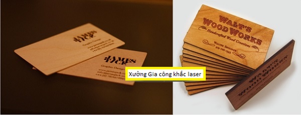 Làm Card Visit, làm Name card gỗ danh thiếp bằng gỗ lấy liền