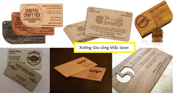 Làm Card Visit, làm Name card gỗ danh thiếp bằng gỗ lấy liền