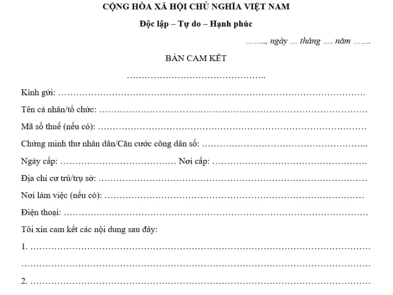 Bản cam kết