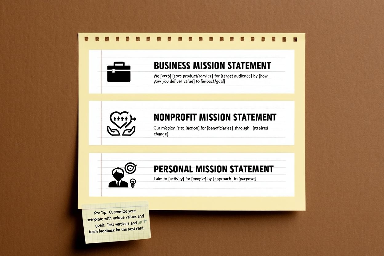 Mission statement templates and printable worksheet