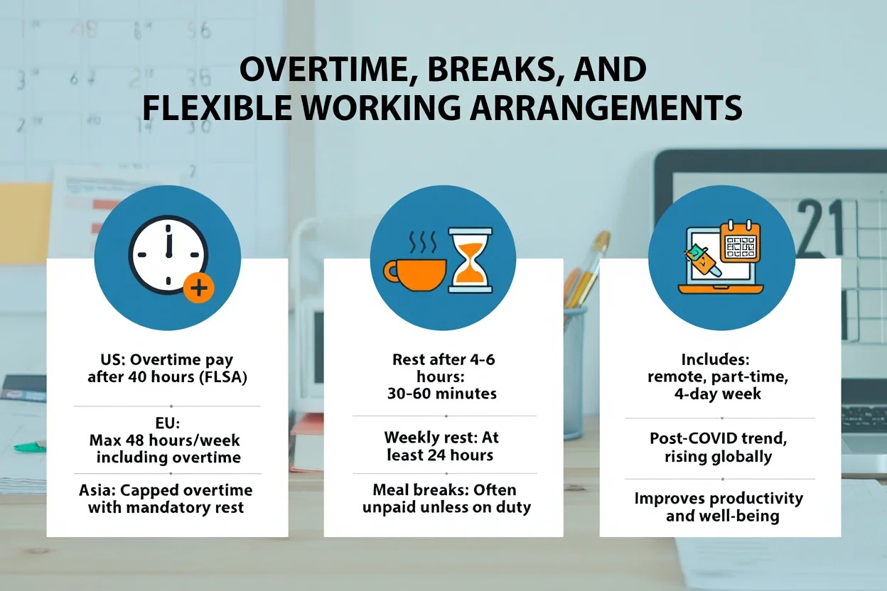 Overtime, breaks, and flexible working arrangements