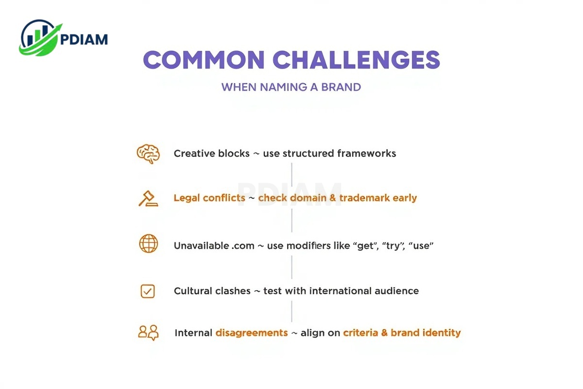 Common challenges when naming a brand