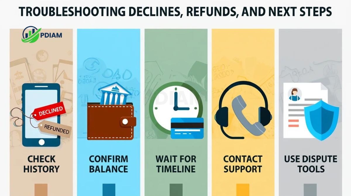 Troubleshooting declines, refunds, and next steps