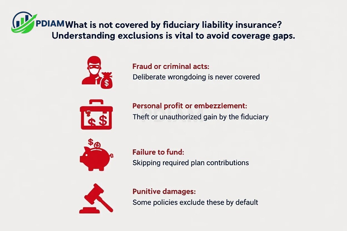 What is not covered by fiduciary liability insurance